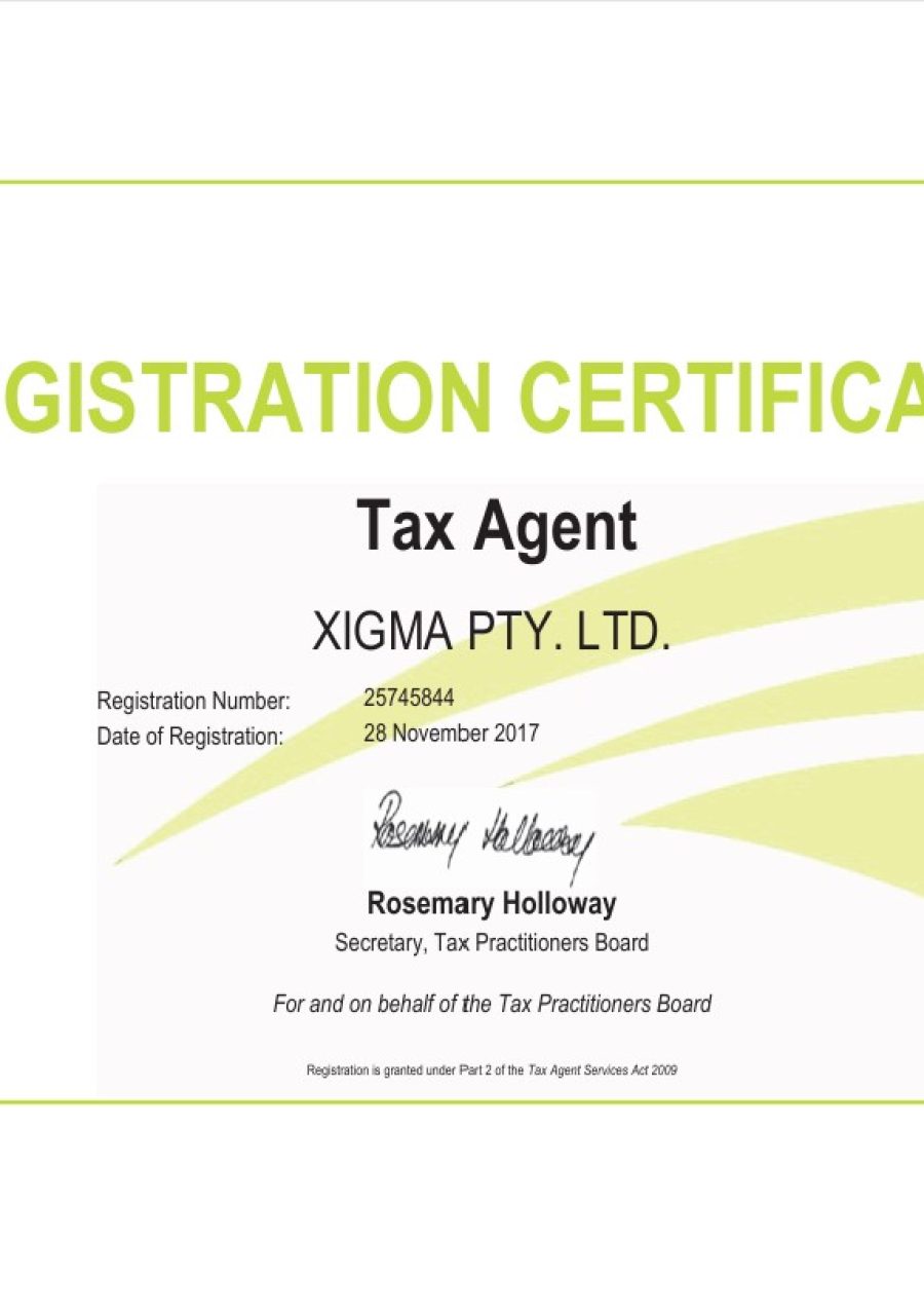 Tax Agent Certificate